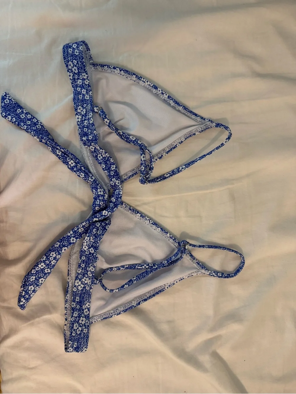 SHEIN Blue Floral Two-Piece Bikini Set